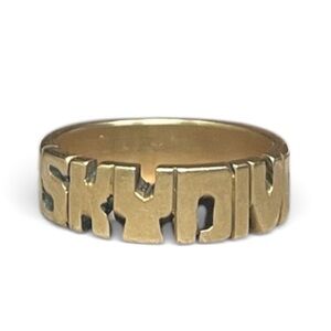 Vintage Brass “Skydive” Ring, sz 6